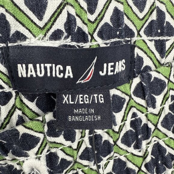 New Nautica Womens Size XL Blue Green Elastic Waist Straight Leg Pull On Pants - Picture 11 of 12